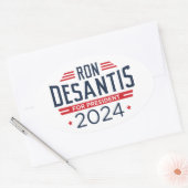 Ron DeSantis für den Präsidenten 2024 Ovaler Aufkleber (Umschlag)