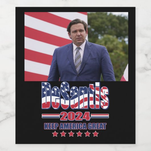 Ron DeSantis für Präsident 2024 Weinetikett (Einzelnes Label)