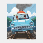 Ron & HARRY POTTER™ in Flying Car to HOGWARTS™ Fleecedecke (Vorderseite)