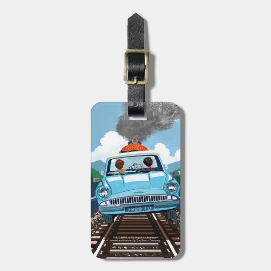 Ron & HARRY POTTER™ in Flying Car to HOGWARTS™ Gepäckanhänger (Vorderseite vertikal)