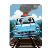 Ron & HARRY POTTER™ in Flying Car to HOGWARTS™ Magnet (Vertikal)