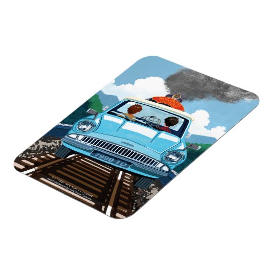 Ron & HARRY POTTER™ in Flying Car to HOGWARTS™ Magnet (Linke Seite)