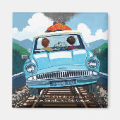 Ron & HARRY POTTER™ in Flying Car to HOGWARTS™ Magnet (Vorne)