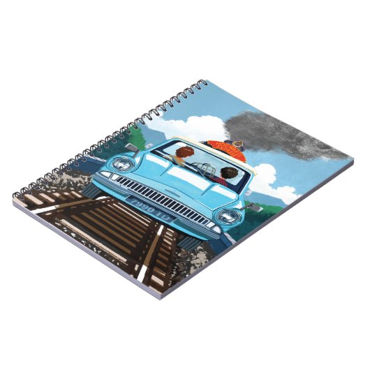 Ron & HARRY POTTER™ in Flying Car to HOGWARTS™ Notizblock (Linke Seite)