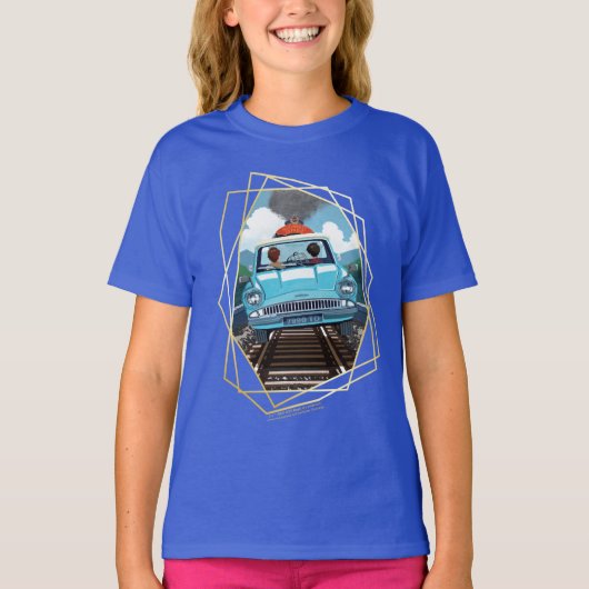 Ron & HARRY POTTER™ in Flying Car to HOGWARTS™ T-Shirt (Vorderseite)