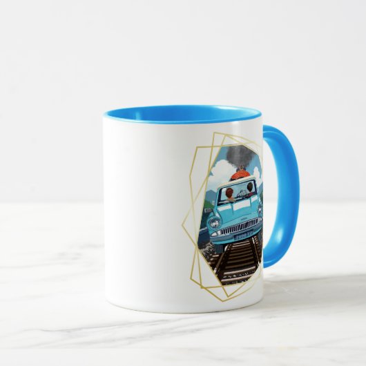 Ron & HARRY POTTER™ in Flying Car to HOGWARTS™ Tasse (VorderseiteRechts)