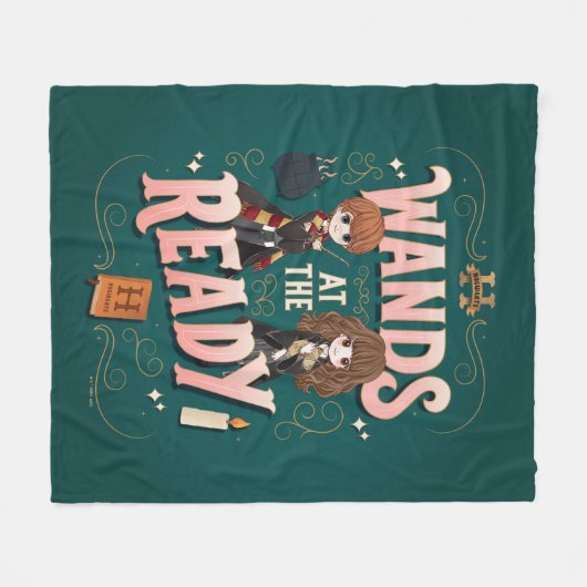 Ron & Hermione Wands auf der Fertigstellung Fleecedecke (Vorderseite (Horizontal))