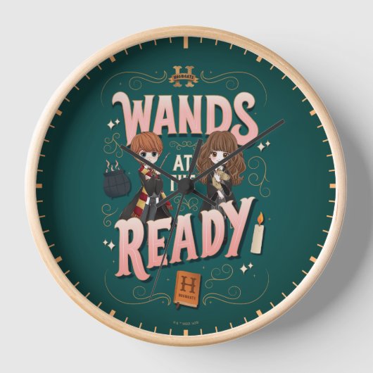 Ron & Hermione Wands auf der Fertigstellung Uhr (Vorderseite)