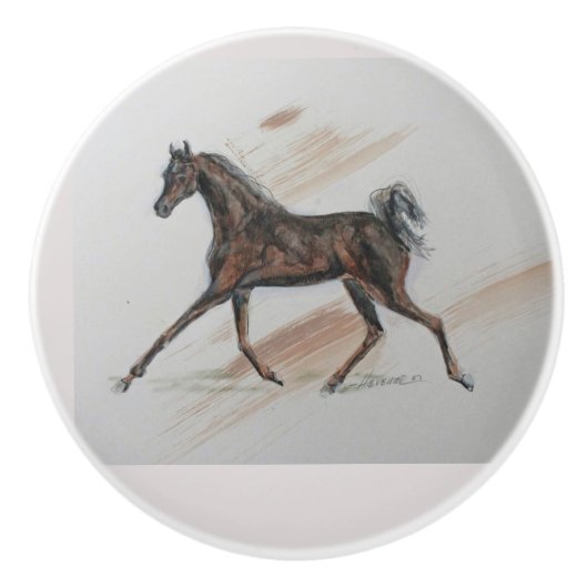 Ron Hevener Arabian Pferd Keramikknauf (Vorderseite)