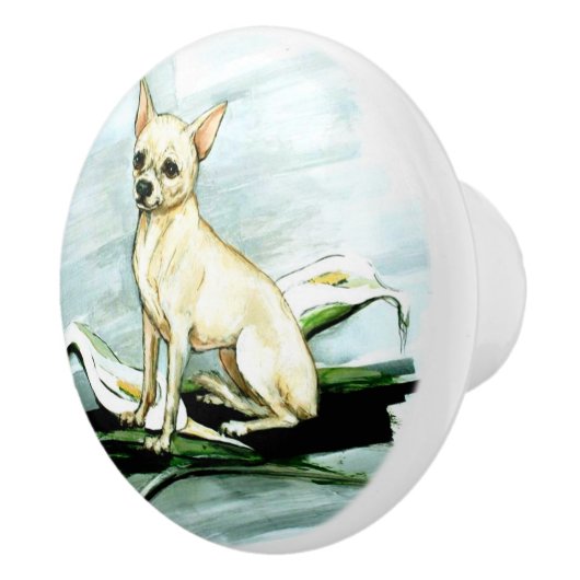 Ron Hevener Chihuahua Dog Keramikknauf (Rechts)