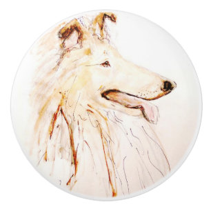 Ron Hevener Collie Dog Keramikknauf
