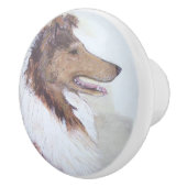Ron Hevener Collie Dog Keramikknauf (Rechts)