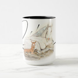 Ron Hevener "Contessa und Fohlen" Signatur Tasse