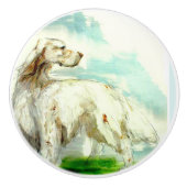 Ron Hevener English Setter Doorknob, Tür, Möbel Keramikknauf (Vorderseite)