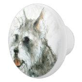 Ron Hevener Schnauzer Dog Keramikknauf (Rechts)