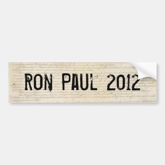 Ron Paul 2012 Autoaufkleber (Vorne)