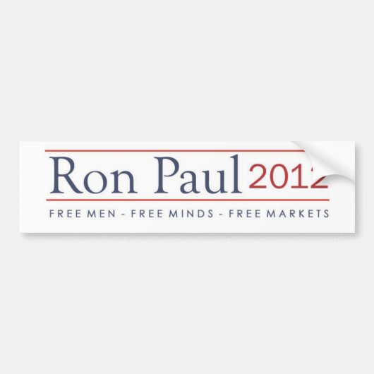 Ron Paul 2012 freie Männer geben Sinnesfreie Autoaufkleber (Vorne)