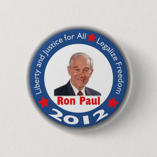 Ron Paul 2012: Freiheit u. Gerechtigkeit für alle Button