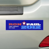 Ron Paul 2012 (Freiheit, Wohlstand und Frieden) Autoaufkleber (Auf Auto)