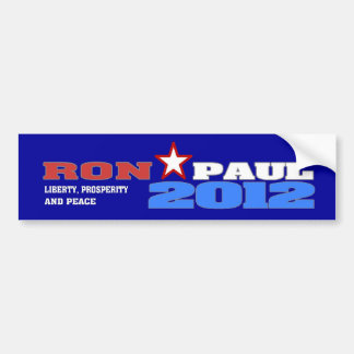 Ron Paul 2012 (Freiheit, Wohlstand und Frieden) Autoaufkleber
