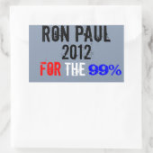 Ron Paul 2012, für die 99% Rechteckiger Aufkleber (Tasche)