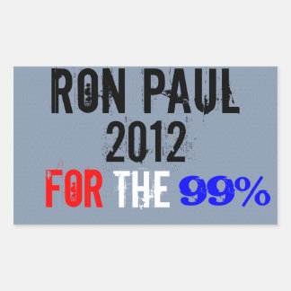 Ron Paul 2012, für die 99% Rechteckiger Aufkleber