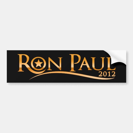 Ron Paul 2012 (golden) Autoaufkleber (Vorne)