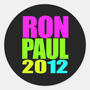 RON PAUL 2012 NEON RUNDER AUFKLEBER