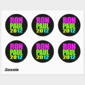 RON PAUL 2012 NEON RUNDER AUFKLEBER (Blatt)