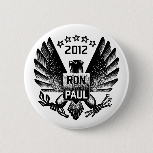 Ron Paul 2012 schwarzes Eagle Button (Vorderseite)