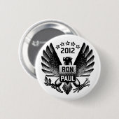 Ron Paul 2012 schwarzes Eagle Button (Vorne & Hinten)