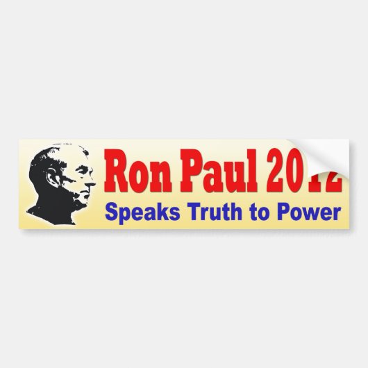Ron Paul 2012 spricht Wahrheit mit Power Autoaufkleber (Vorne)