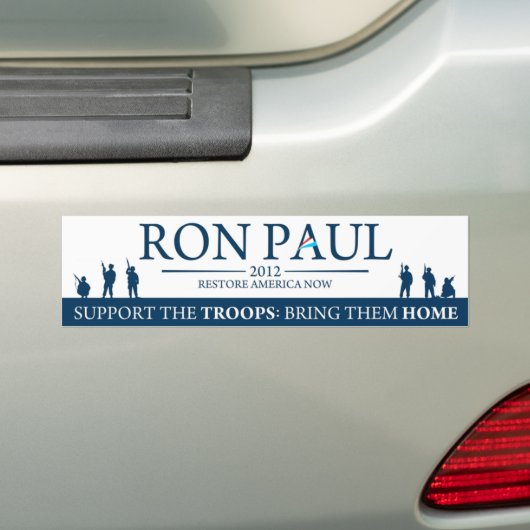 Ron Paul 2012 - Stützen Sie die Truppen Autoaufkleber (Auf Auto)
