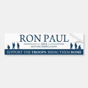 Ron Paul 2012 - Stützen Sie die Truppen Autoaufkleber