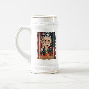 RON PAUL 2012 UMDREHUNGS-BIER STEIN BIERGLAS