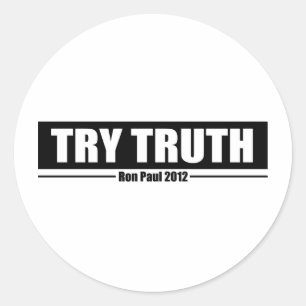 Ron Paul 2012: Wahrheit ausprobieren Runder Aufkleber