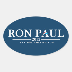 Ron Paul 2012 - Wiederherstellung Amerika jetzt Ovaler Aufkleber