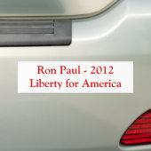 Ron Paul - Freiheit 2012 für Amerika Autoaufkleber (Auf Auto)