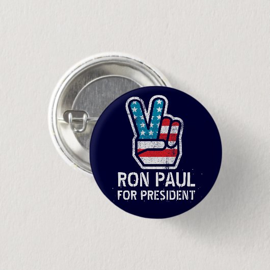 Ron Paul-Friedensknopf Button (Vorne & Hinten)