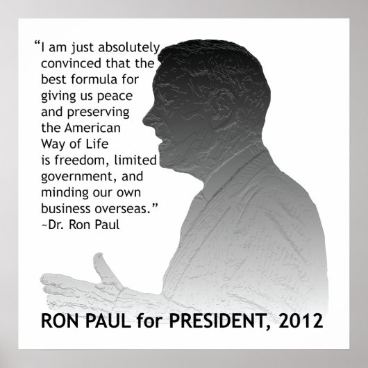 Ron Paul für den Präsidenten der USA Poster (Vorne)