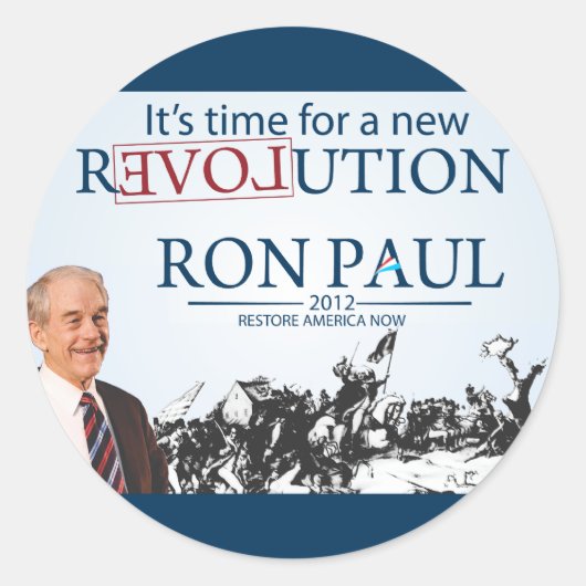 Ron Paul für den Präsidenten Runder Aufkleber (Vorderseite)