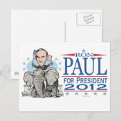Ron Paul GOP Mascot 2012 Postkarte (Vorne/Hinten)