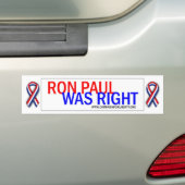 Ron Paul hatte Recht! Stoßaufkleber Autoaufkleber (Auf Auto)