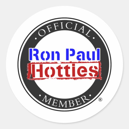 Ron Paul Hotties Gear Runder Aufkleber (Vorderseite)
