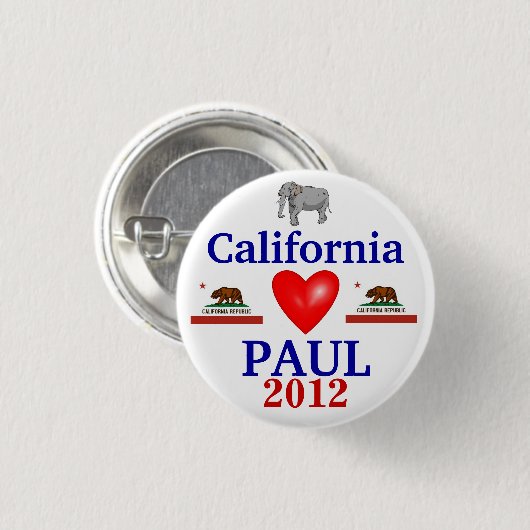 Ron Paul Kalifornien 2012 Button (Vorne & Hinten)