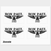 Ron Paul Liberty Black Rechteckiger Aufkleber (Blatt)