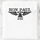 Ron Paul Liberty Black Rechteckiger Aufkleber (Tasche)