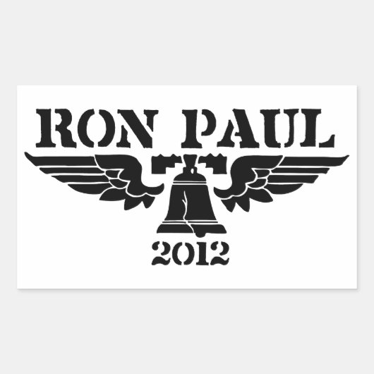 Ron Paul Liberty Black Rechteckiger Aufkleber (Vorderseite)