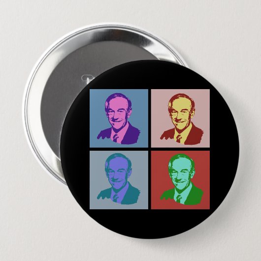 RON PAUL Pop-Kunst Button (Vorne & Hinten)