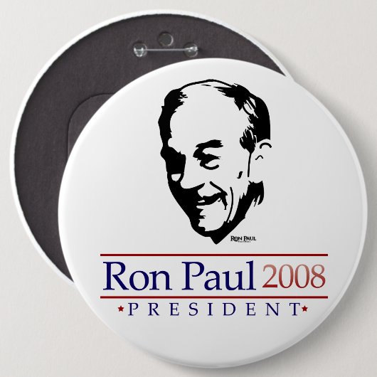 Ron Paul-Porträt-gigantischer Knopf Button (Vorne & Hinten)